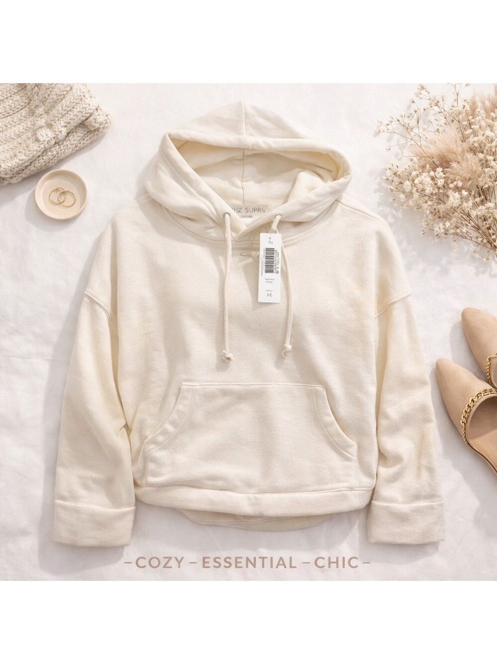 Z Supply Lift Off Hoodie NWT Medium Sea Salt Cream Cozy Pullover Sweatshirt